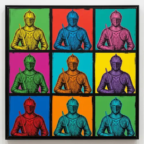 Andy Warhol's Medieval Knight Art Grid