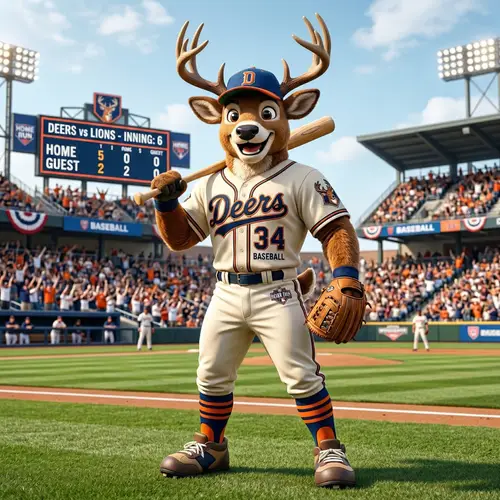 Baseball Deer Mascot for Teams