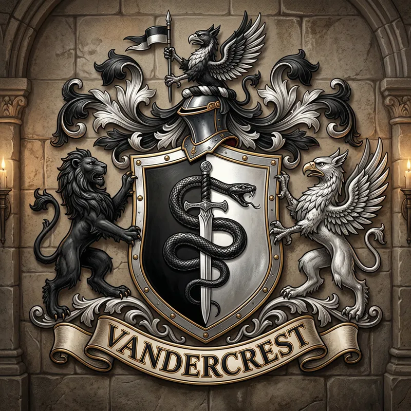 Vandercrest: Noble Black Mamba Coat of Arms