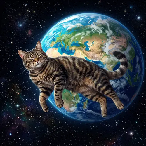 Digital Fauna and Planet Illustration in Cosmic Setting