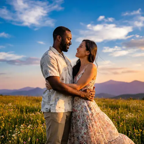 Tender Love Moment | Romantic Scene in Idyllic Meadow
