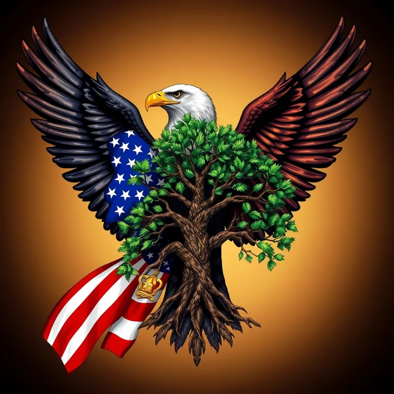 Eagle with USA Flag & Tree of Life Artwork Eagle with USA Flag & Tree of Life Artwork