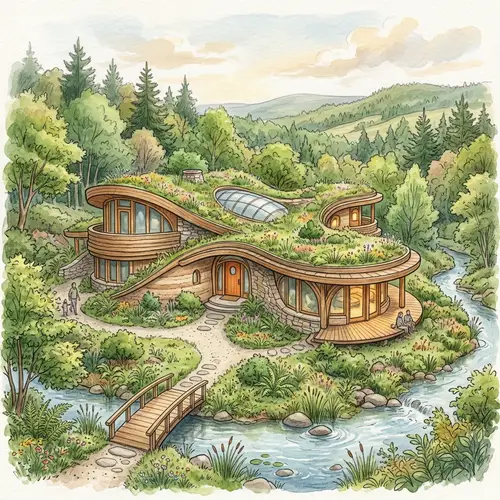 Organic Architectural Illustration - Natural Style