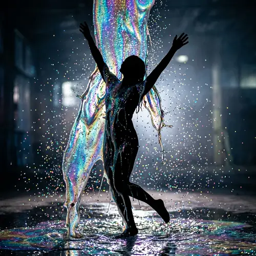 Iridescent Glitter Gravy Silhouette Art