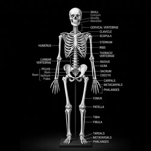 Realistic Human Skeleton Illustration | Anatomy Bones Drawing