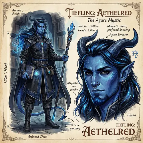 Captivating Tiefling Character Design | Realistic D&D Style Artwork