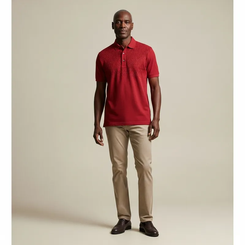 Elegant Red Polo Shirt for Men