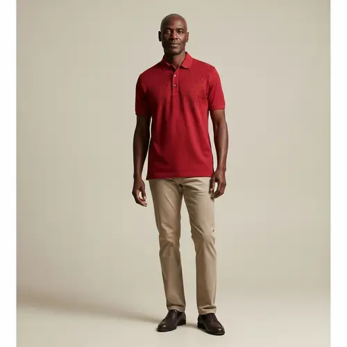 Elegant Red Polo Shirt for Men