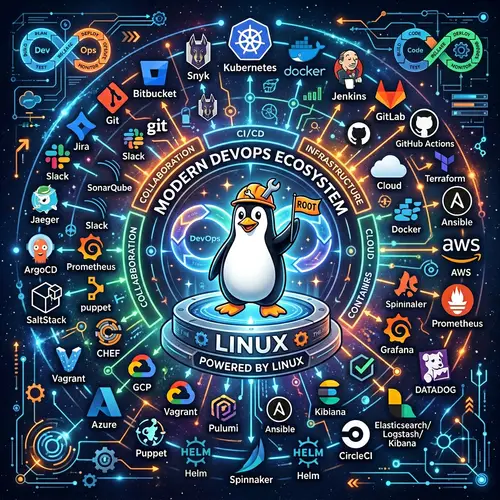 Linux Penguin with Modern DevOps Tools