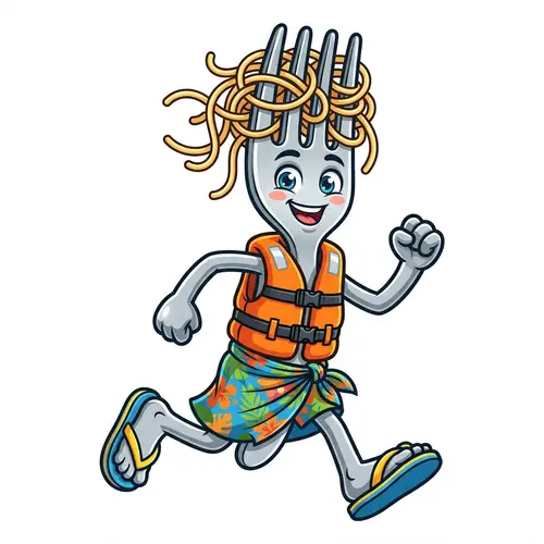 Cute Running Fork Mascot for Branding