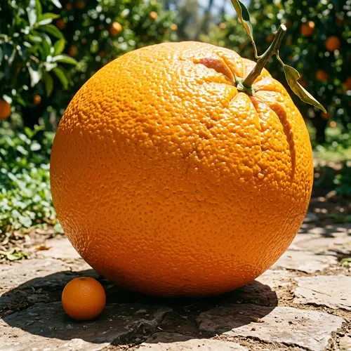 Giant Oversized Orange - Realistic Details & Sunlit Shine