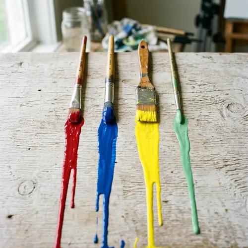 Vibrant Paint Brushes Creating Artistic Trails