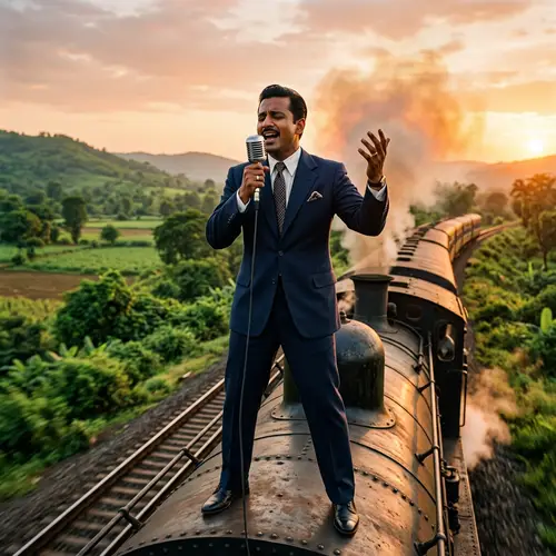 Passionate Kishore Kumar Crooning on Vintage Steam Train