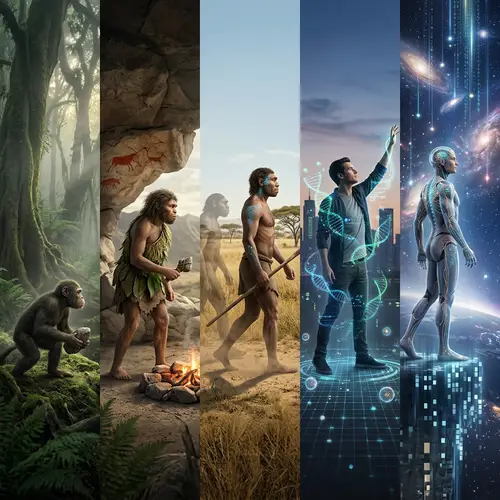 Evolution from Primal to Futuristic Humanity