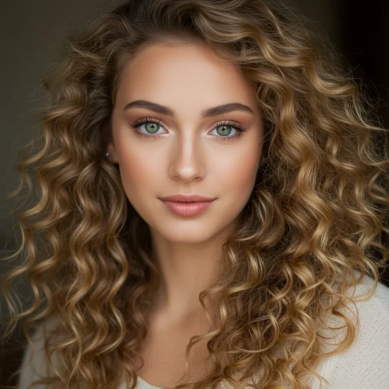 Stylish 24-Year-Old Woman with Curly Blonde Hair Stylish 24-Year-Old Woman with Curly Blonde Hair