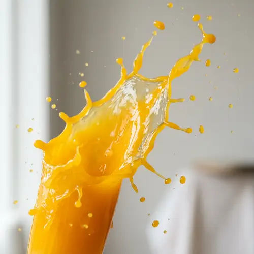 Vibrant Orange Splash: Artistic Juice Scene