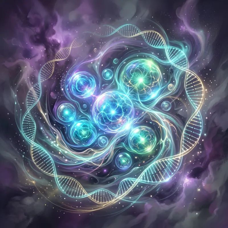 Abstract Stem Cells Art: Glowing Orbs of Life