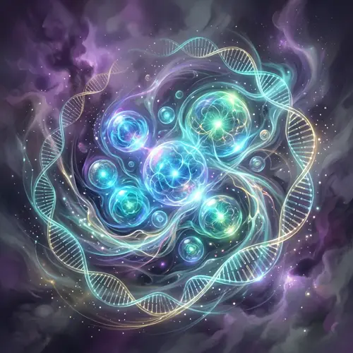 Abstract Stem Cells Art: Glowing Orbs of Life