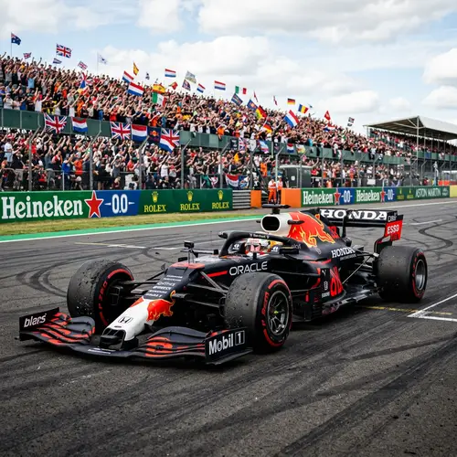 Sleek Formula 1 Racing Car on Track