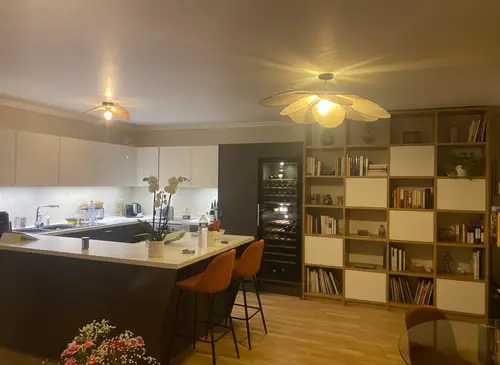 Elegant Wine Cellar & Custom Library for Modern Kitchens