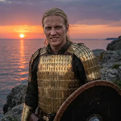 Photorealistic Viking Berserker Warrior | Stunning Ocean Sunset