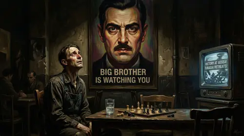 Winston Smith at the Café du Châtaignier: A Caravaggio Tribute