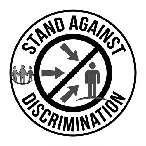 No Discrimination Logo Design in Grayscale