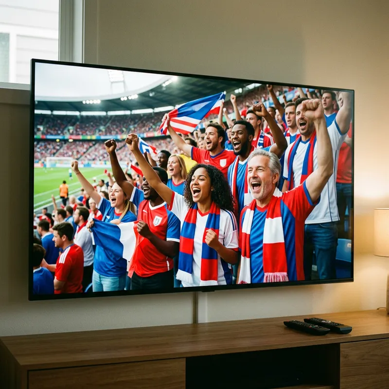 Haier Flat-Screen TV Shows Soccer Fans in Stadium
