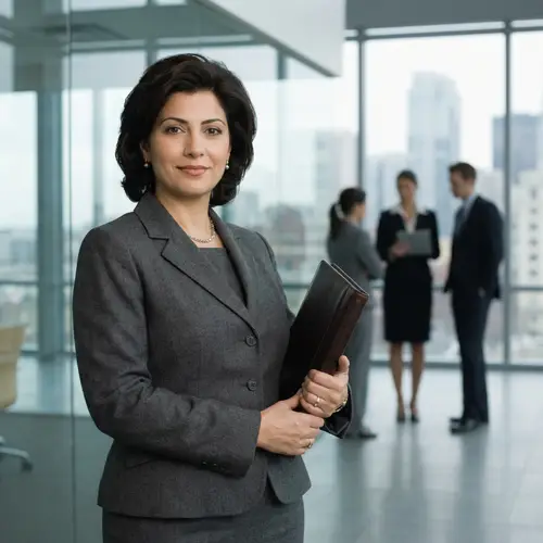 Confident Middle-Eastern Businesswoman in Stylish Suit | Professional Portrayal