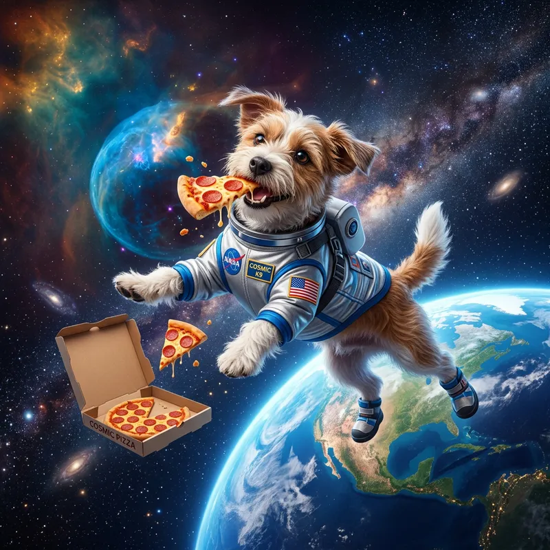 Dancing Dog in Space: Pizza Fun