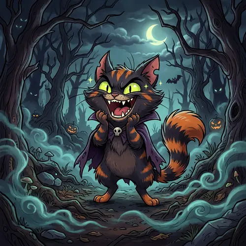 Devilish Cat with Malevolent Ambiance - Wicked Charm