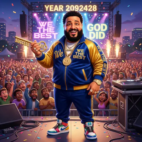 DJ Khaled Style Character in Pixar Art