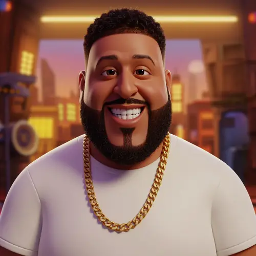 DJ Khaled Style Character in Pixar Art
