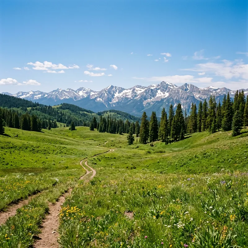 Scenic Mountain Landscape with Lush Greenery and Clear Sky Scenic Mountain Landscape with Lush Greenery and Clear Sky