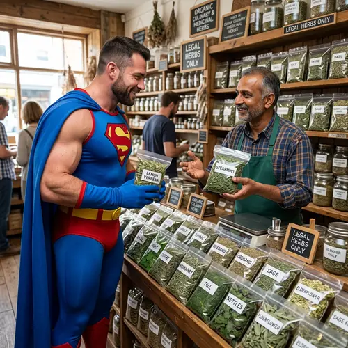 Super Man Shopping for Legal Herbs | Herb Store Encounter