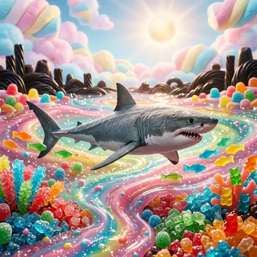 Shark in a Sweet Candy Wonderland