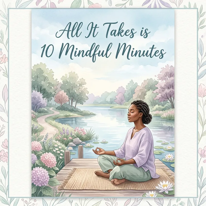 All It Takes is 10 Mindful Minutes - Serene Meditation Poster