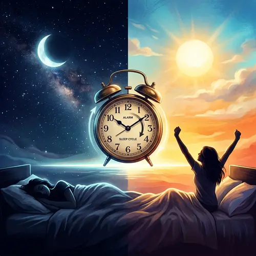 Cycle of Sleep: Night Turning Into Day with Celestial Bodies