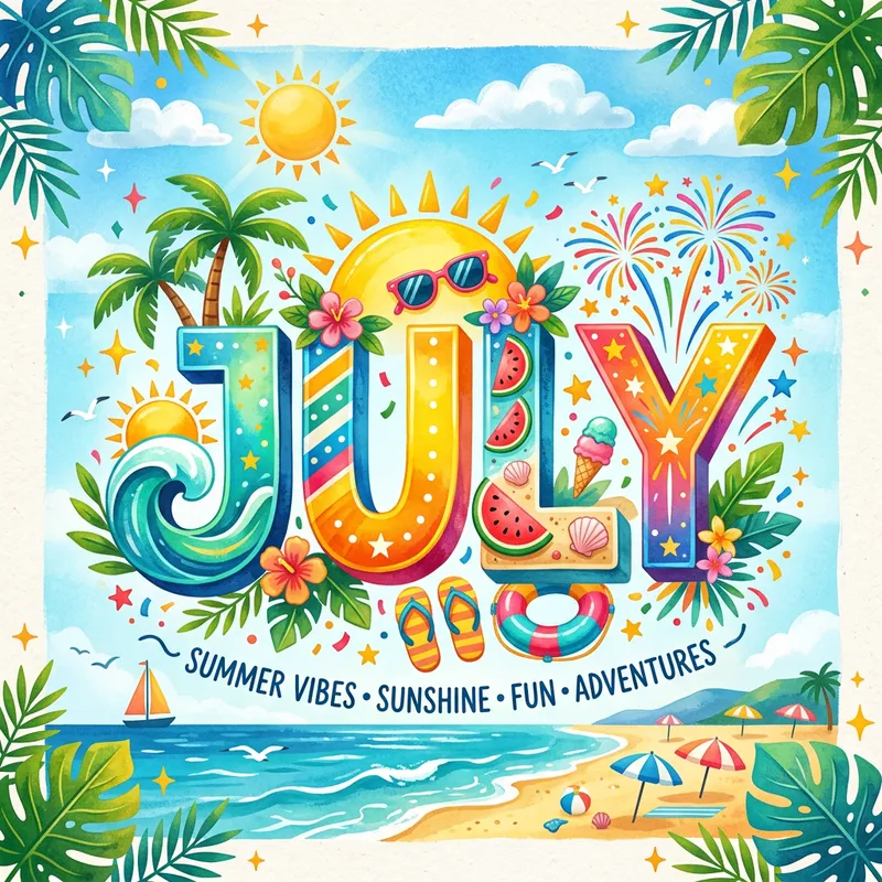 Creative Word Art for July