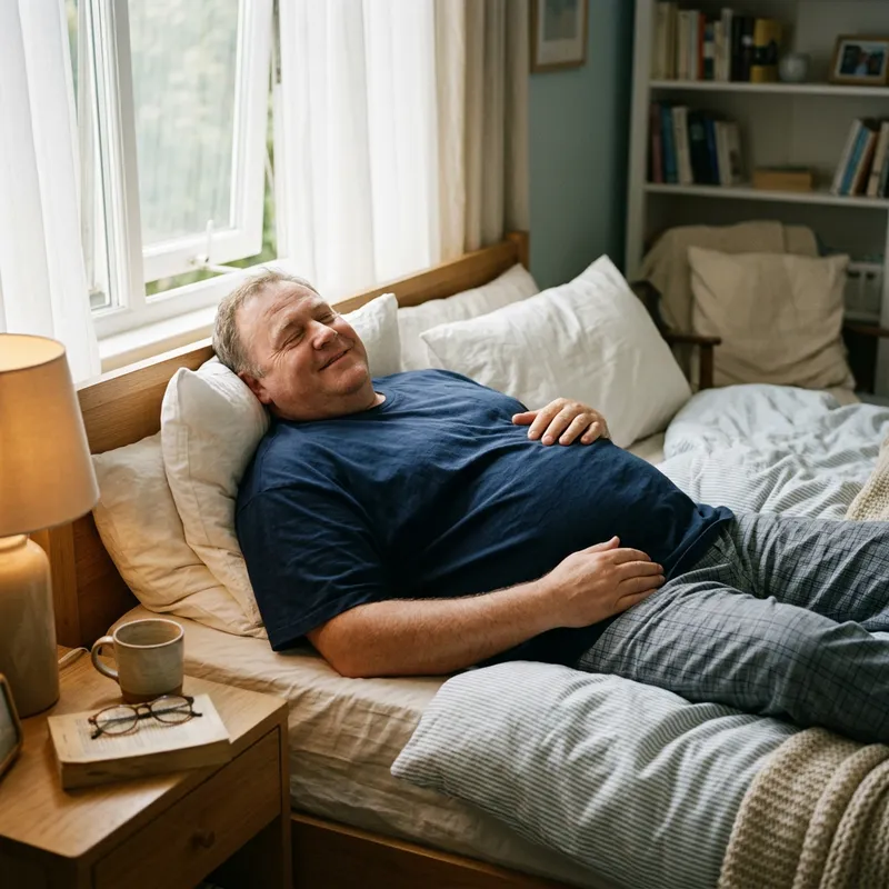 Comfort and Calm: Obese Man Resting in Serenity