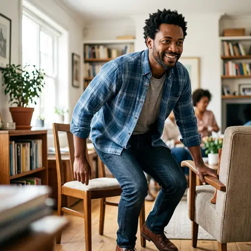 Happy Man Standing Up | Joyful Moments