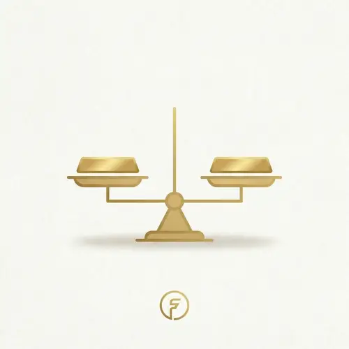 Minimalist Financial Stability Art | Gold Scale Canvas