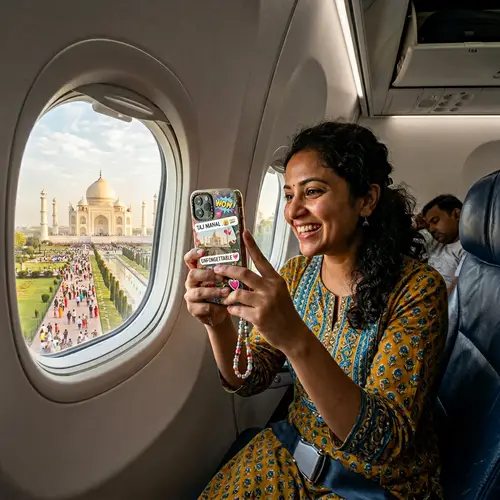 Gulabsa Captures Taj Mahal View from Airplane | Cultural Diversity