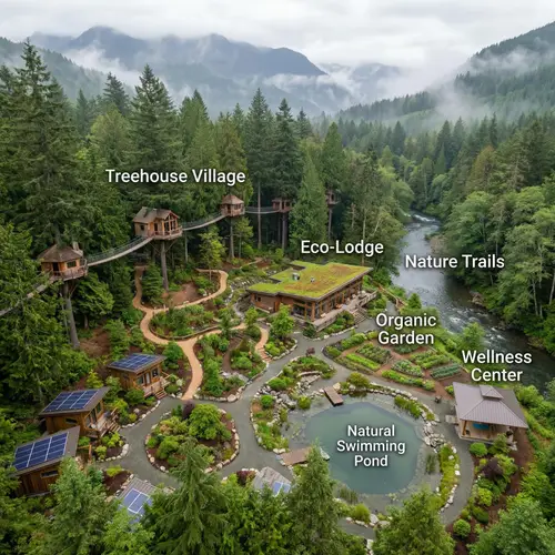 Eco-Friendly Forest Resort Layouts & Features