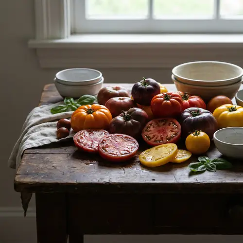 Colorful Heirloom Tomatoes Still Life | Fresh Produce