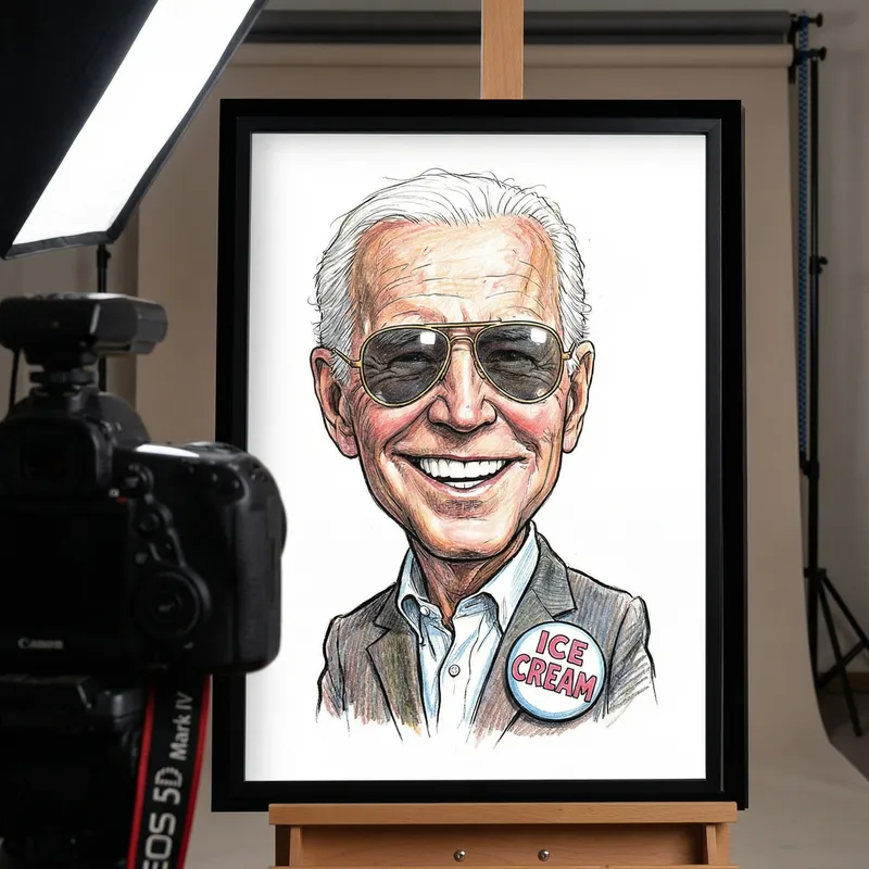 Joe Biden Political Cartoon Portrait | Studio satirical genre
