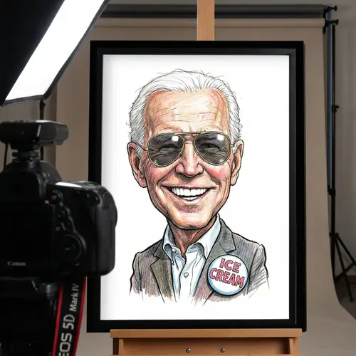 Joe Biden Political Cartoon Portrait | Studio satirical genre