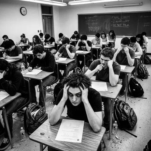 Intense Classroom Final Exam Tension: Raw Emotions Captured