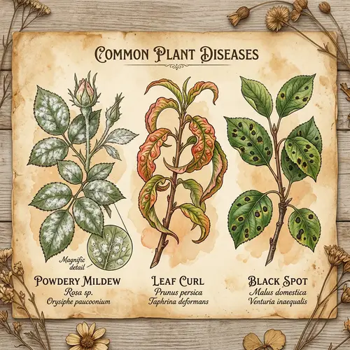 Common Plant Diseases: Identification Guide with Rustic Detailing