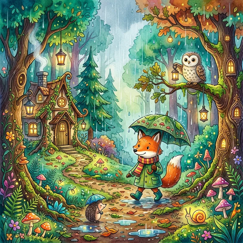 Whimsical Forest Scene Illustration | Fantasy Art Whimsical Forest Scene Illustration | Fantasy Art